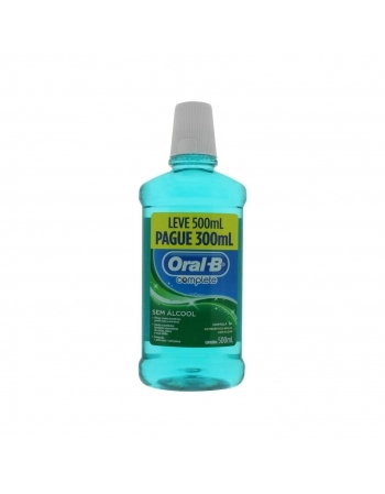 ANTISSÉPTICO BUCAL HORTELÃ ORAL-B COMPLETE FRASCO LEVE 500ML