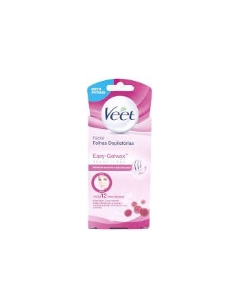 CERA FRIA FACIAL VEET PELES NORMAIS E SECAS VEET 12 FOLHAS