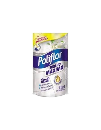 CERA LÍQUIDA INCOLOR POLIFLOR BRILHO MÁXIMO 500ML REFIL EMBALAGEM ECONÔMICA