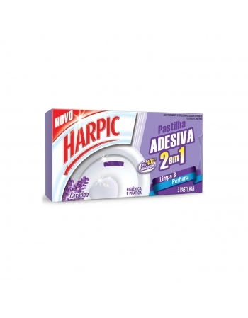 DETERGENTE SANITÁRIO PASTILHA ADESIVA LAVANDA HARPIC 3 UNIDADES