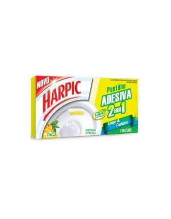 DETERGENTE SANITÁRIO PASTILHA ADESIVA CITRUS HARPIC 3 UNIDADES
