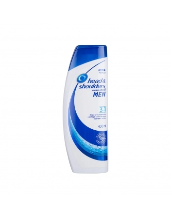 SHAMPOO ANTICASPA HEAD & SHOULDERS MEN 3 EM 1 FRASCO 400ML