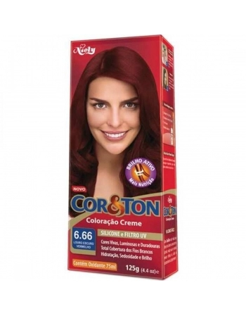 TINTURA PERMANENTE CORTON 50G 6.66 LOURO ESCURO VERMELHO UNIT