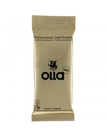 PRESERVATIVO LUBRIFICADO OLLA COM 6 PROLONG