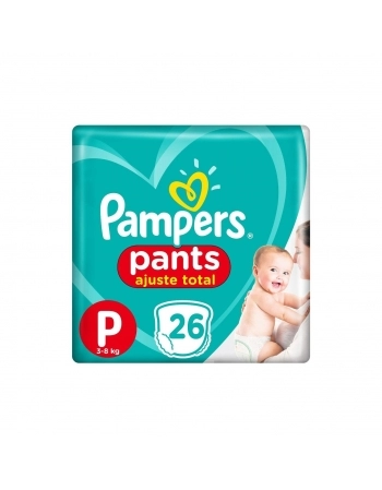 FRALDA P&GDESCARTÁVEL INFANTIL PANTS PAMPERS AJUSTE TOTAL P PACOTE 26 UNIDADES