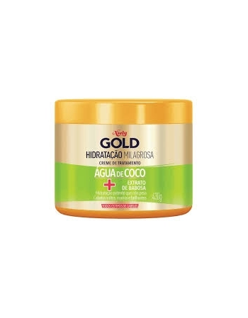 CREME DE TRATAMENTO NIELY GOLD 430G HIDRATAÇÃO ÁGUA DE COCO