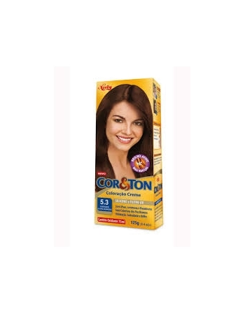 TINTURA PERMANENTE CORTON 50G 5.3 CASTANHO CLARO DOURADO UNIT