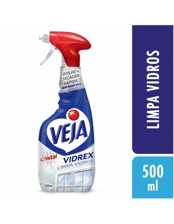 LIMPA-VIDRO LÍQUIDO CRISTAL VEJA VIDREX FRASCO 500ML