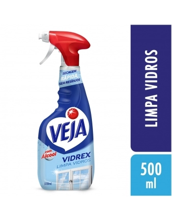 LIMPA-VIDRO PULVERIZADOR LÍQUIDO VEJA VIDREX FRASCO 500ML