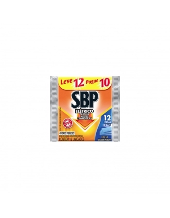 REPELENTE ELÉTRICO PASTILHA SBP NOITES TRANQUILAS PACOTE LEVE 12 PAGUE 10 UNIDADES