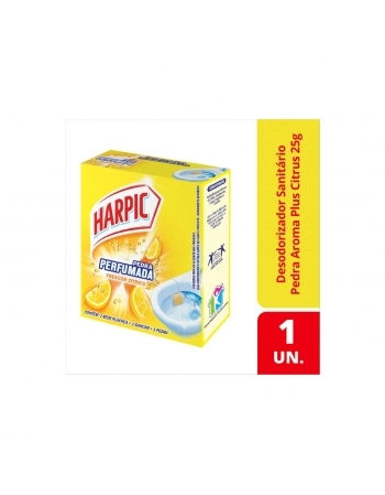 DETERGENTE SANITÁRIO EM PEDRA REFRESCÂNCIA CÍTRICA HARPIC PLUS FRUTAS CITRICAS 25G