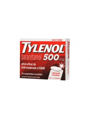 TYLENOL COMPRIMIDO JOHNSON & JOHNSON 500MG CAIXA COM 20 COMPRIMIDOS REVESTIDOS