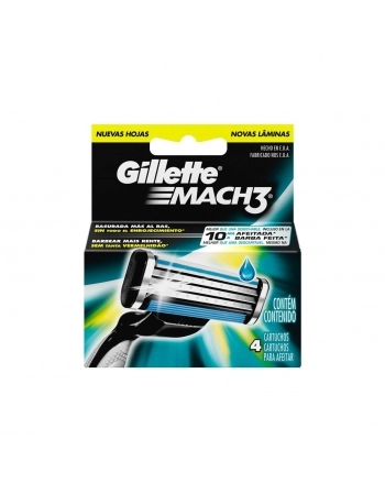 CARGA PARA BARBEAR P&G GILLETTE MACH3 COM 4UN