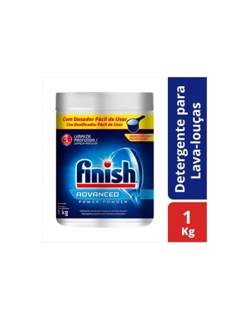 DETERGENTE EM PÓ PARA MÁQUINA DE LAVAR LOUÇAS FINISH POWER POWDER ADVANCED POTE 1KG