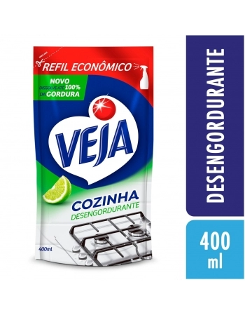 LIMPADOR DESENGORDURANTE COZINHA LIMÃO VEJA SACHÊ REFIL ECONÔMICO 3UN DE 400ML