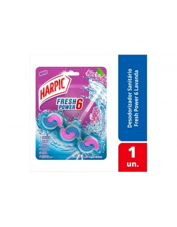 DETERGENTE SANITÁRIO BLOCO LAVANDA HARPIC FRESH POWER 6 EM 1