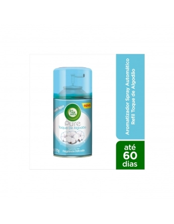 AROMATIZADOR DE AMBIENTE TOQUE DE ALGODÃO FRESHMATIC AIR WICK BOM AR PURE FRASCO 250ML REFIL
