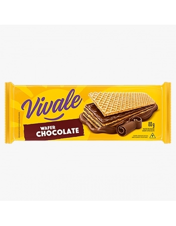 Biscoito Wafer Vivale Chocolate Pacote com 80g