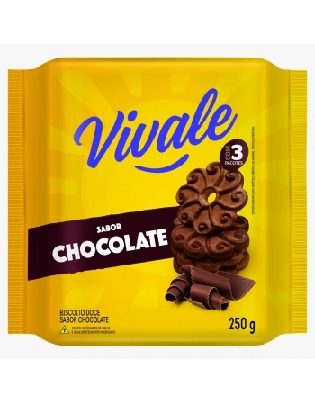 Biscoito Vivale Chocolate Pacote com 250g